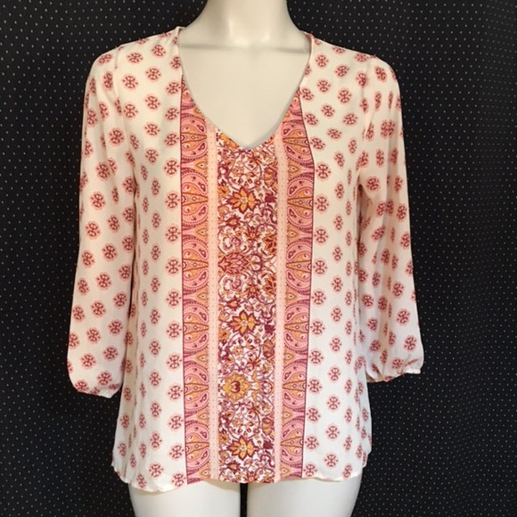 Eyeshadow Tops - 4/$20 Eyeshadow Patterned Sheer Top Size XS